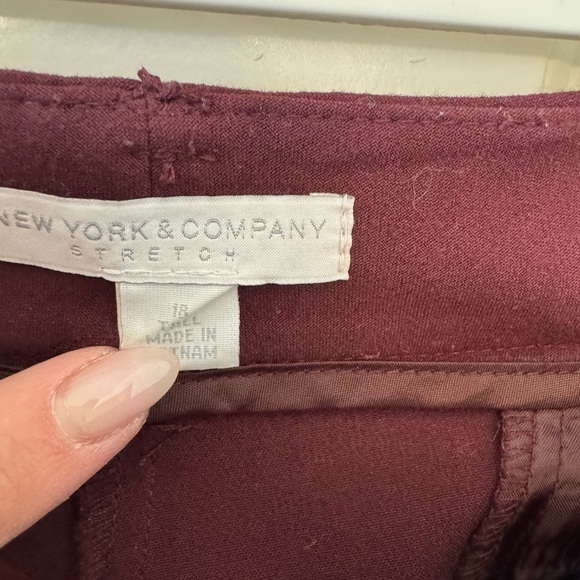 New York & Company Deep Burgundy Women's  Dress Pants Slacks - Picture 7 of 9